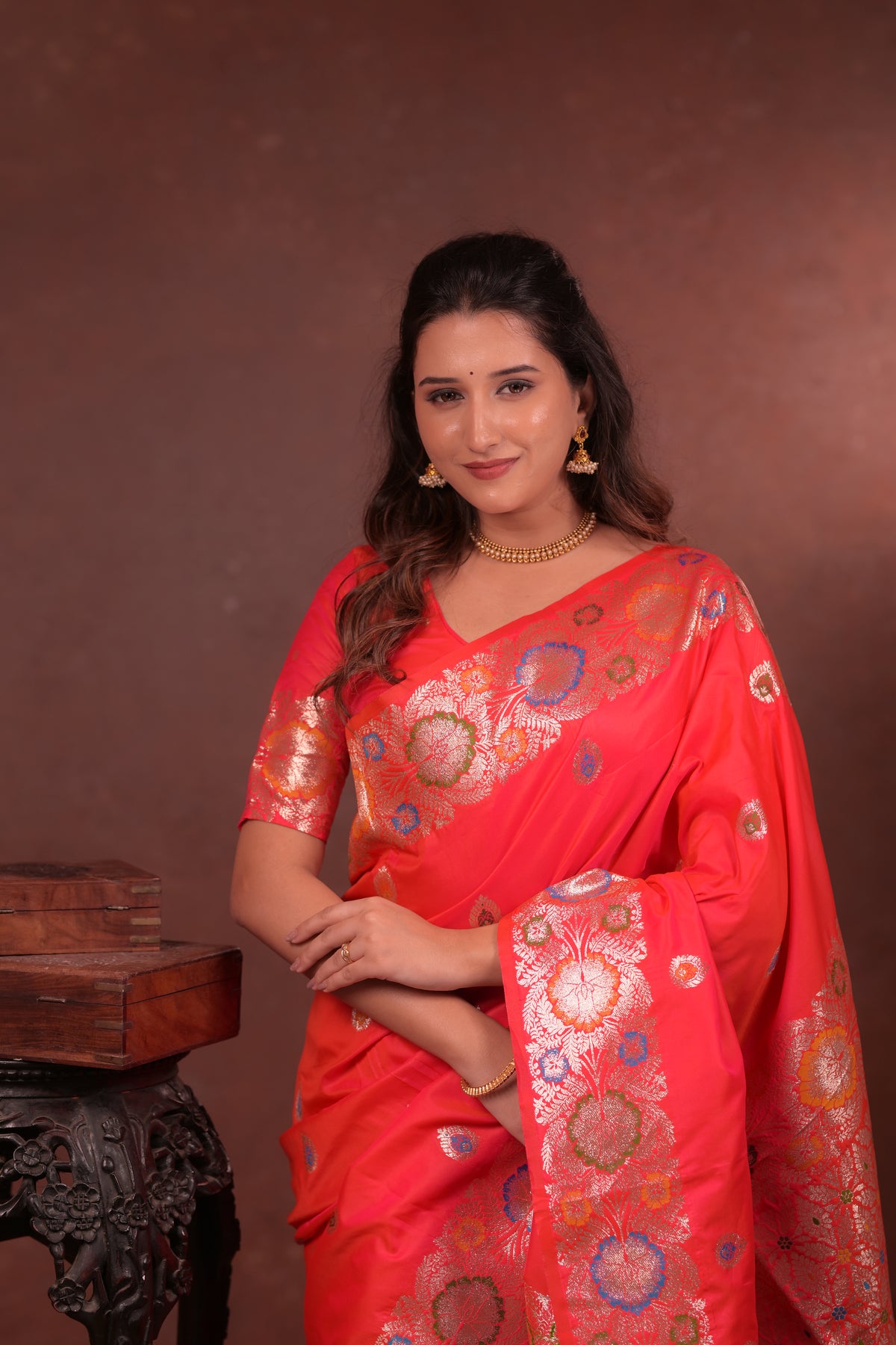 Red Banarasi Silk Saree