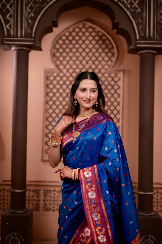 Blue Premium Banarasi Silk Saree