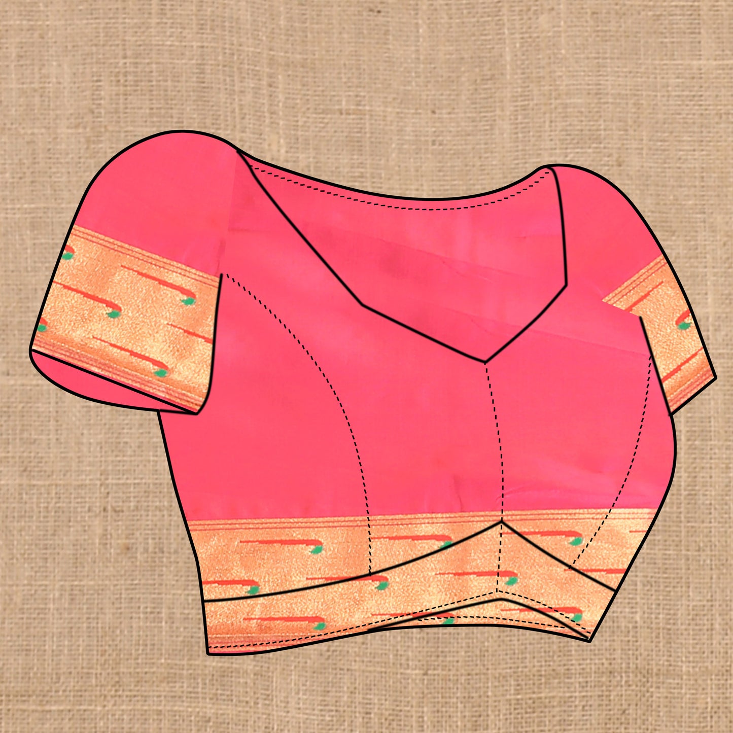 Gajri Yeola Style Rajhans Paithani Saree