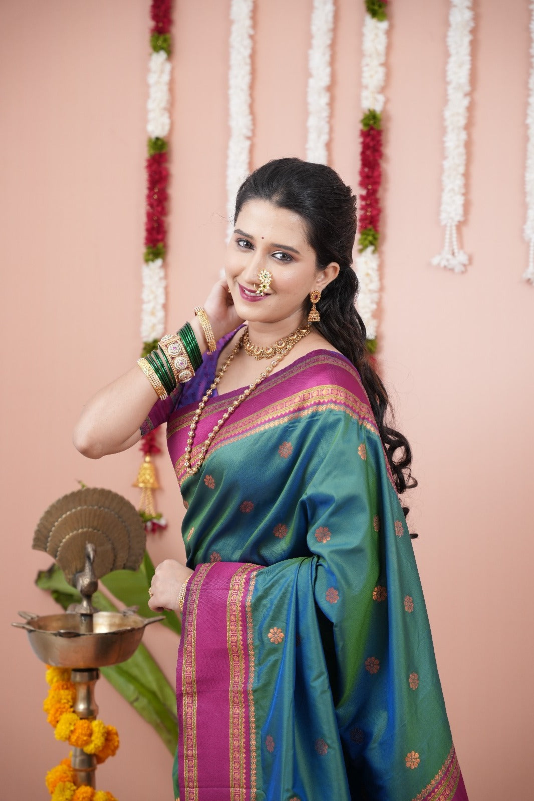 Green Soft NarayanPaith Paithani Saree