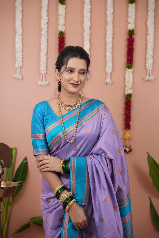 Lavender Soft NarayanPaith Paithani Saree