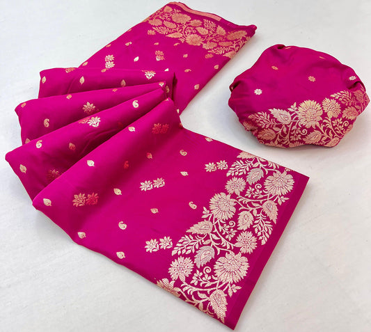 Rani Elegant Two-Tone Banarasi Silk Saree