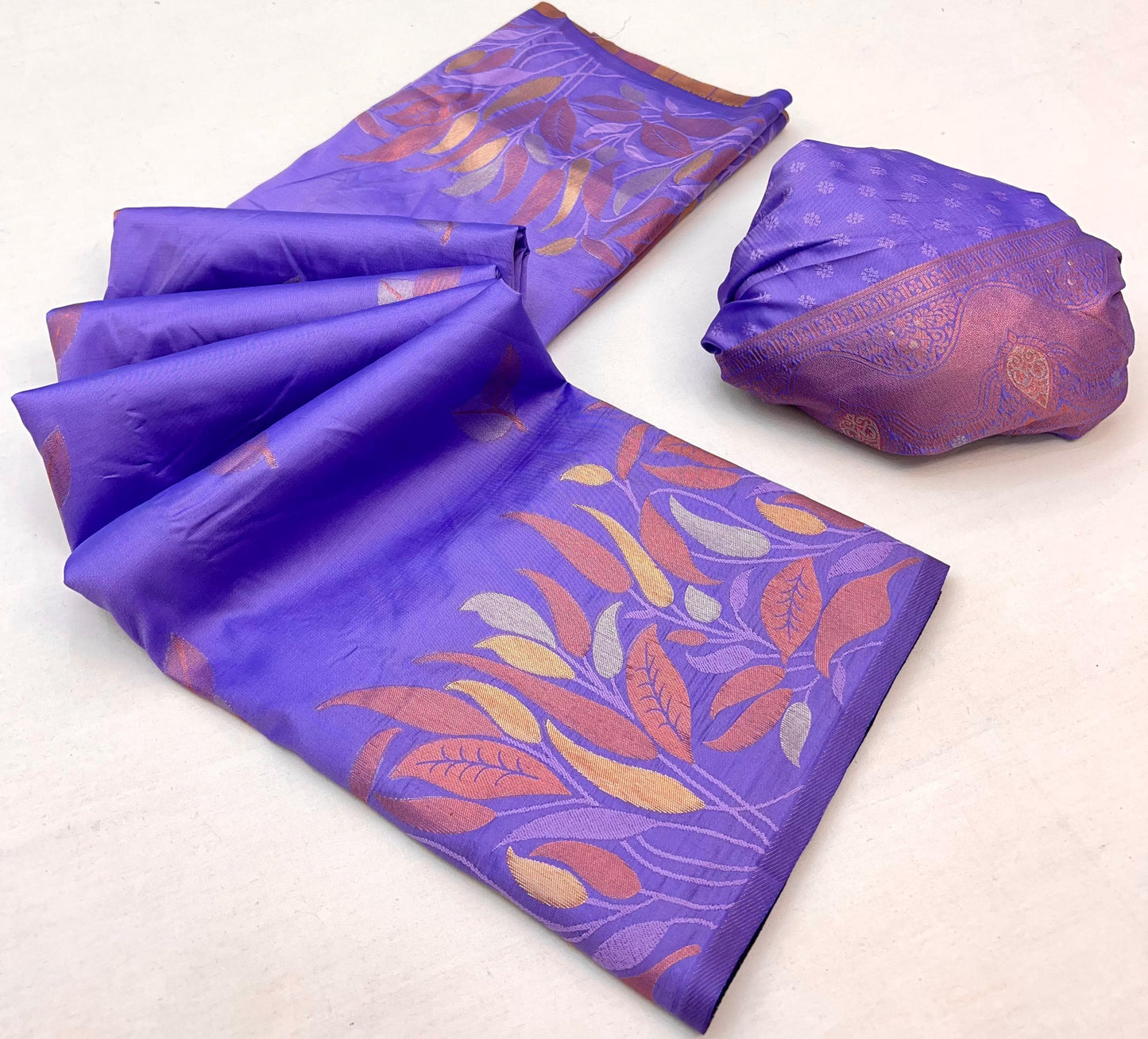 Lavender Takshshila Banarasi Soft Silk Saree