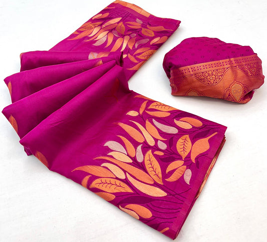 Red Rani Takshshila Banarasi Soft Silk Saree