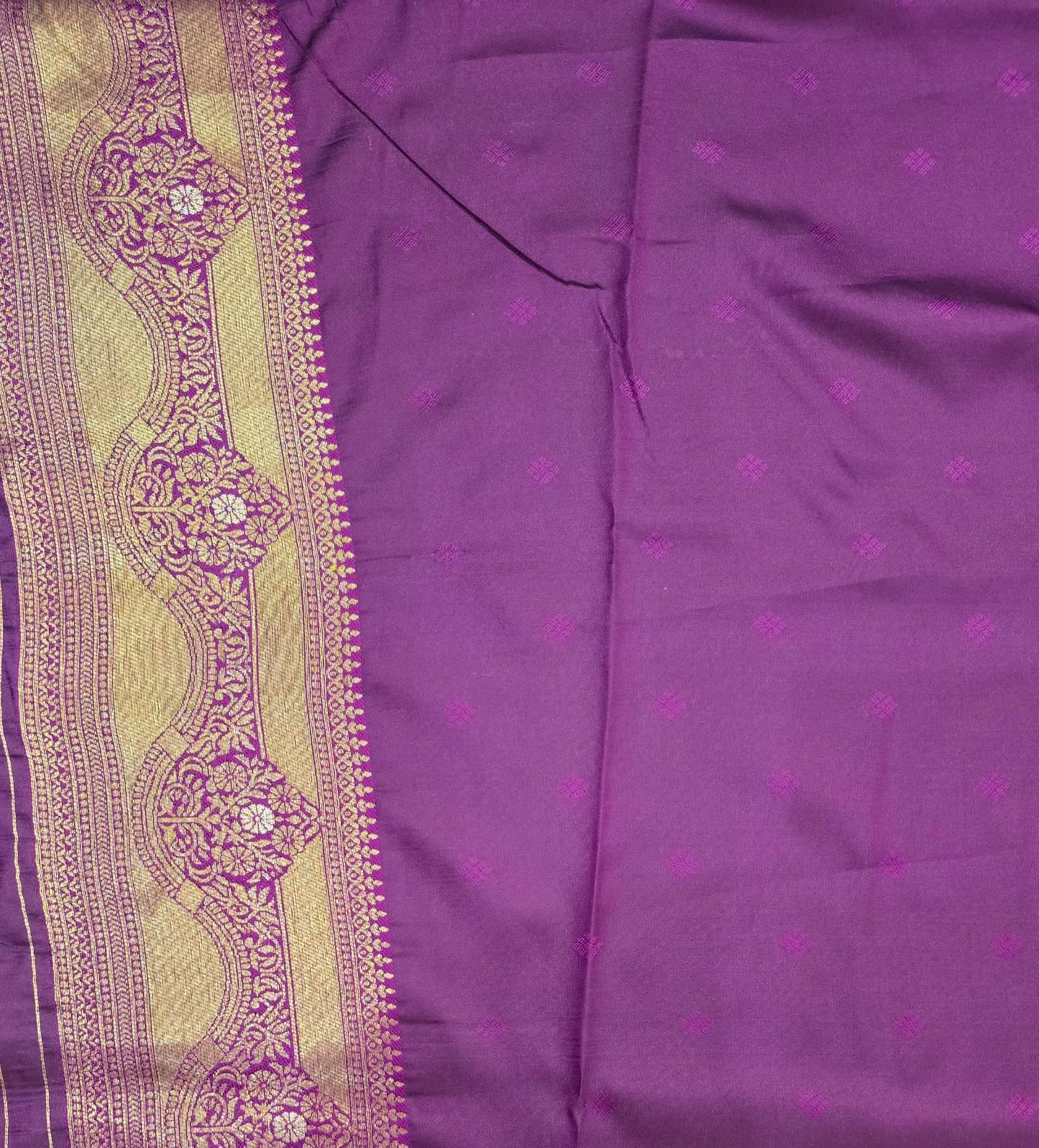 Swarna Antique Gold with Purple Kanjivaram Tissue Soft Silk Saree