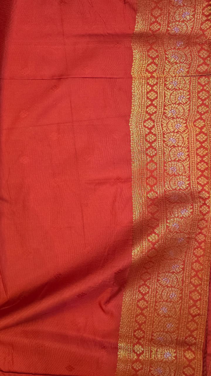 Varnika Orange Banglori Tissue Soft Silk Saree