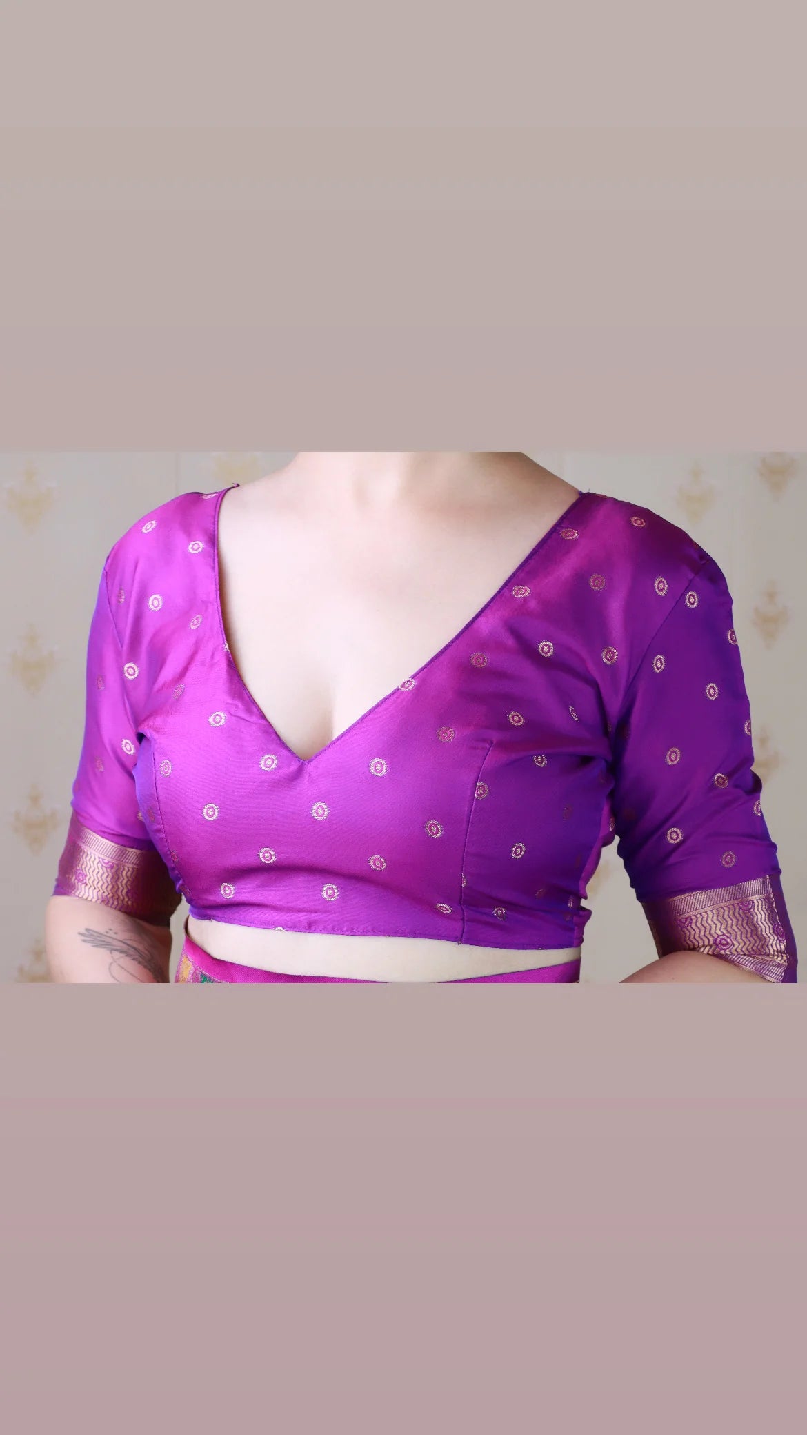 Purple Soft Silk Fancy Border Paithani Saree