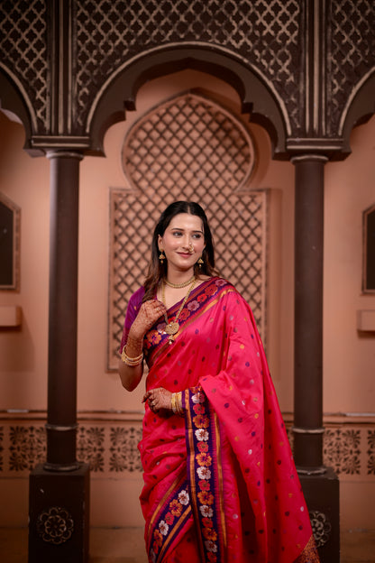 Pink Premium Banarasi Silk Saree