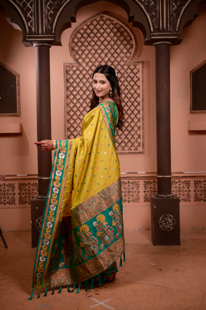 Yellow Premium Banarasi Silk Saree
