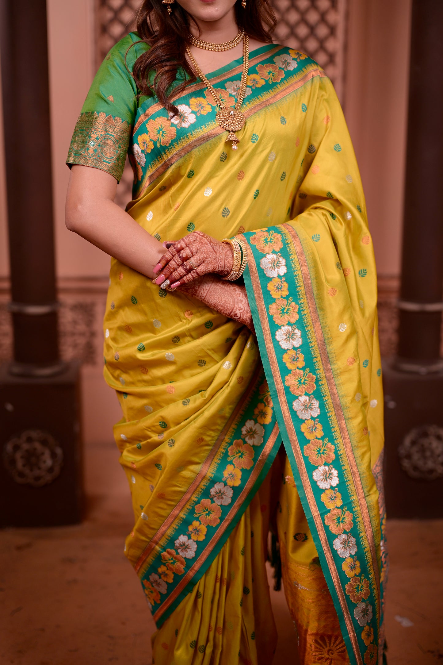 Yellow Premium Banarasi Silk Saree