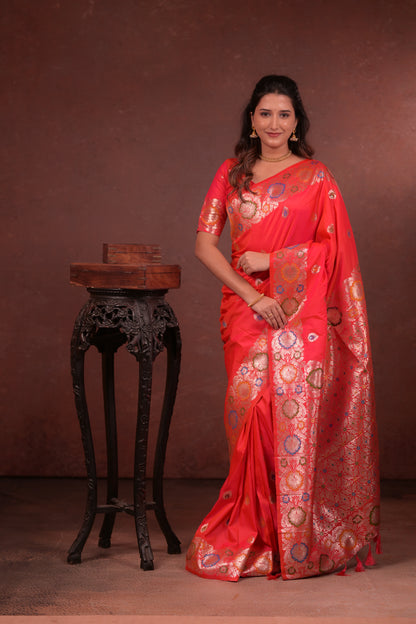 Red Banarasi Silk Saree