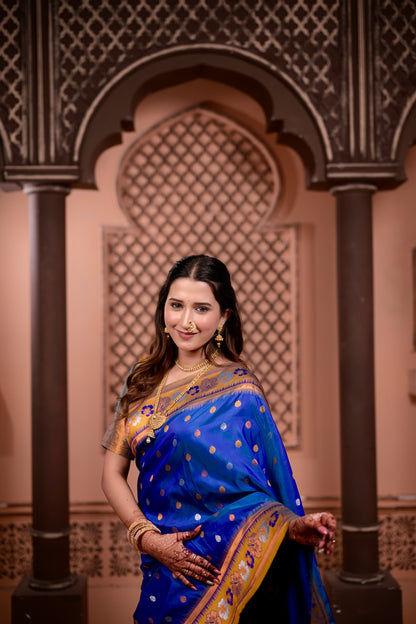 Blue Premium Banarasi Silk Saree