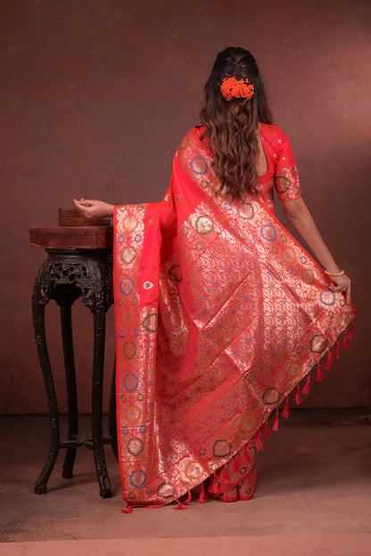 Red Banarasi Silk Saree