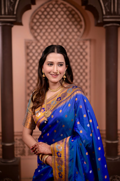 Blue Premium Banarasi Silk Saree
