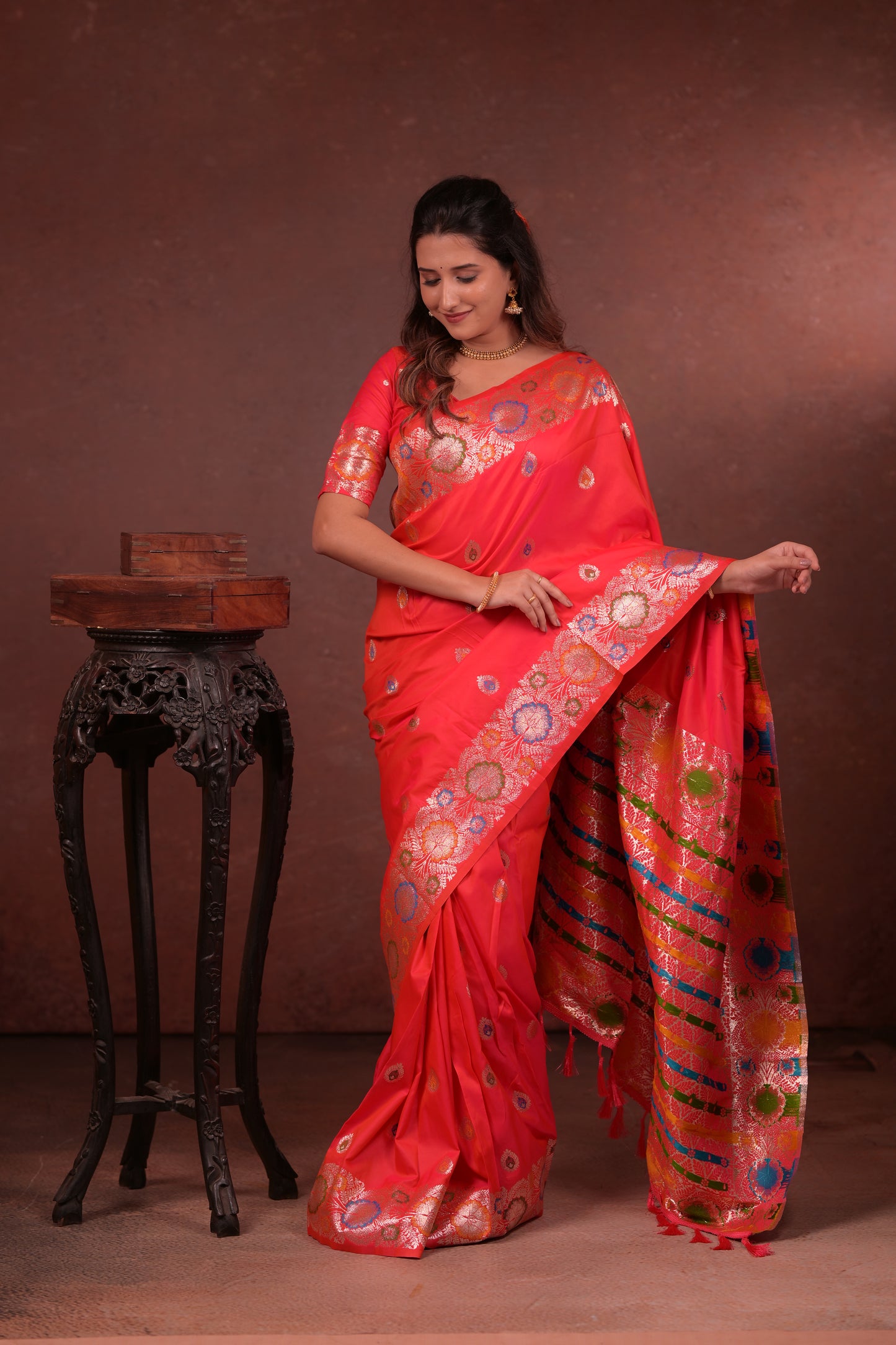 Red Banarasi Silk Saree