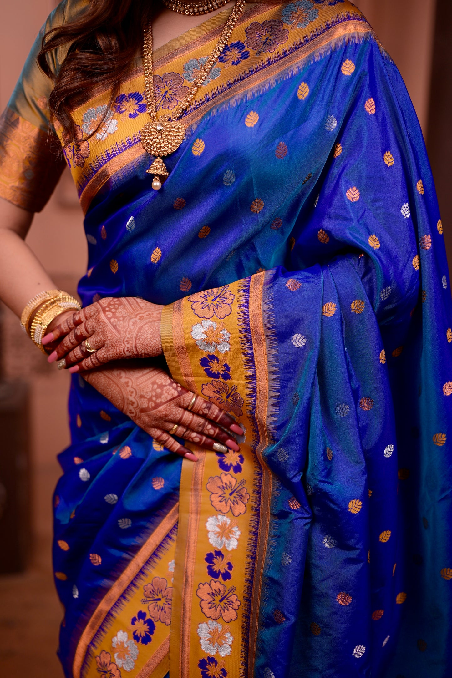 Blue Premium Banarasi Silk Saree