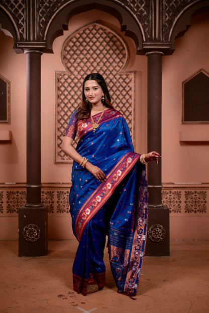 Blue Premium Banarasi Silk Saree