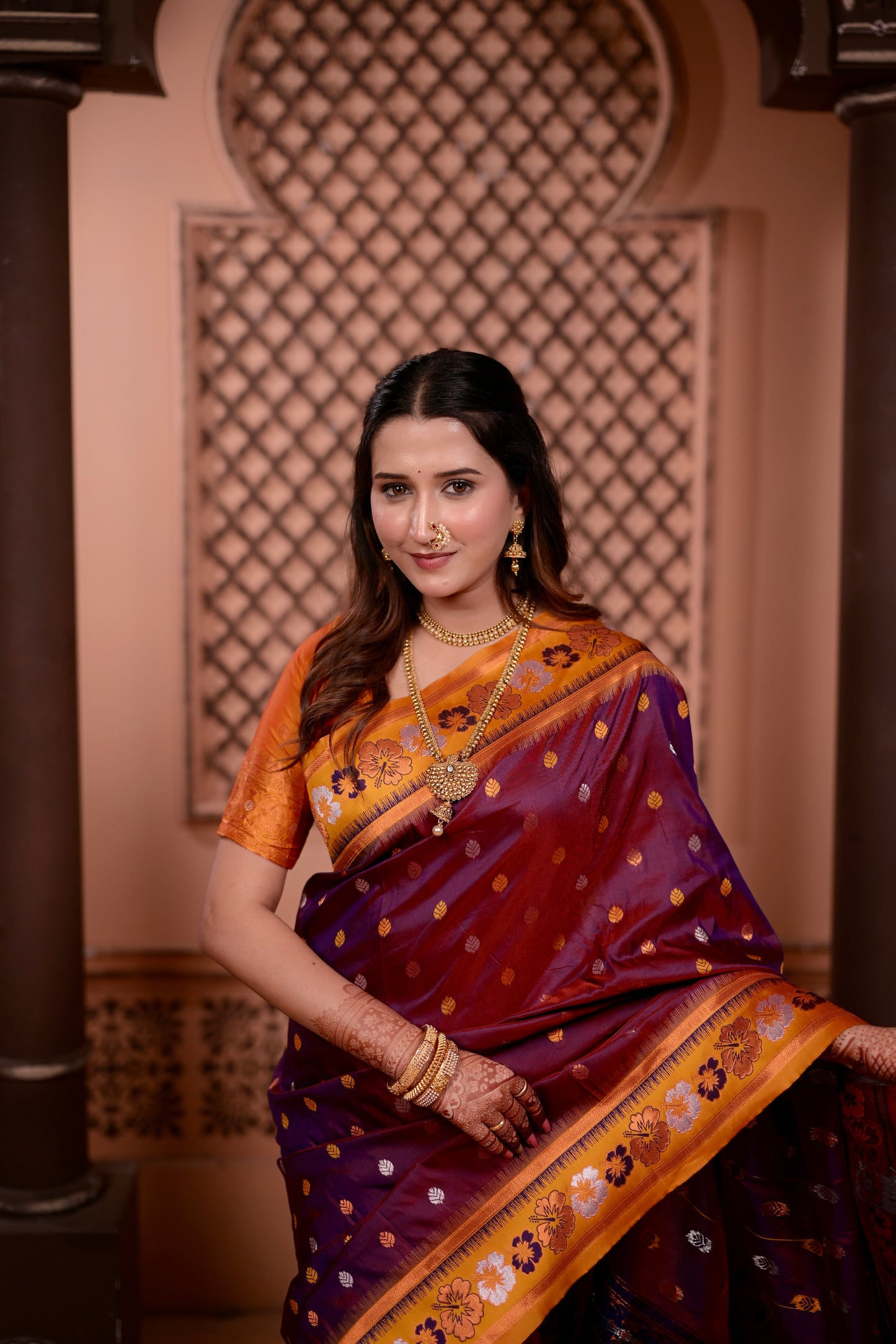 Deep Wine Premium Banarasi Silk Saree
