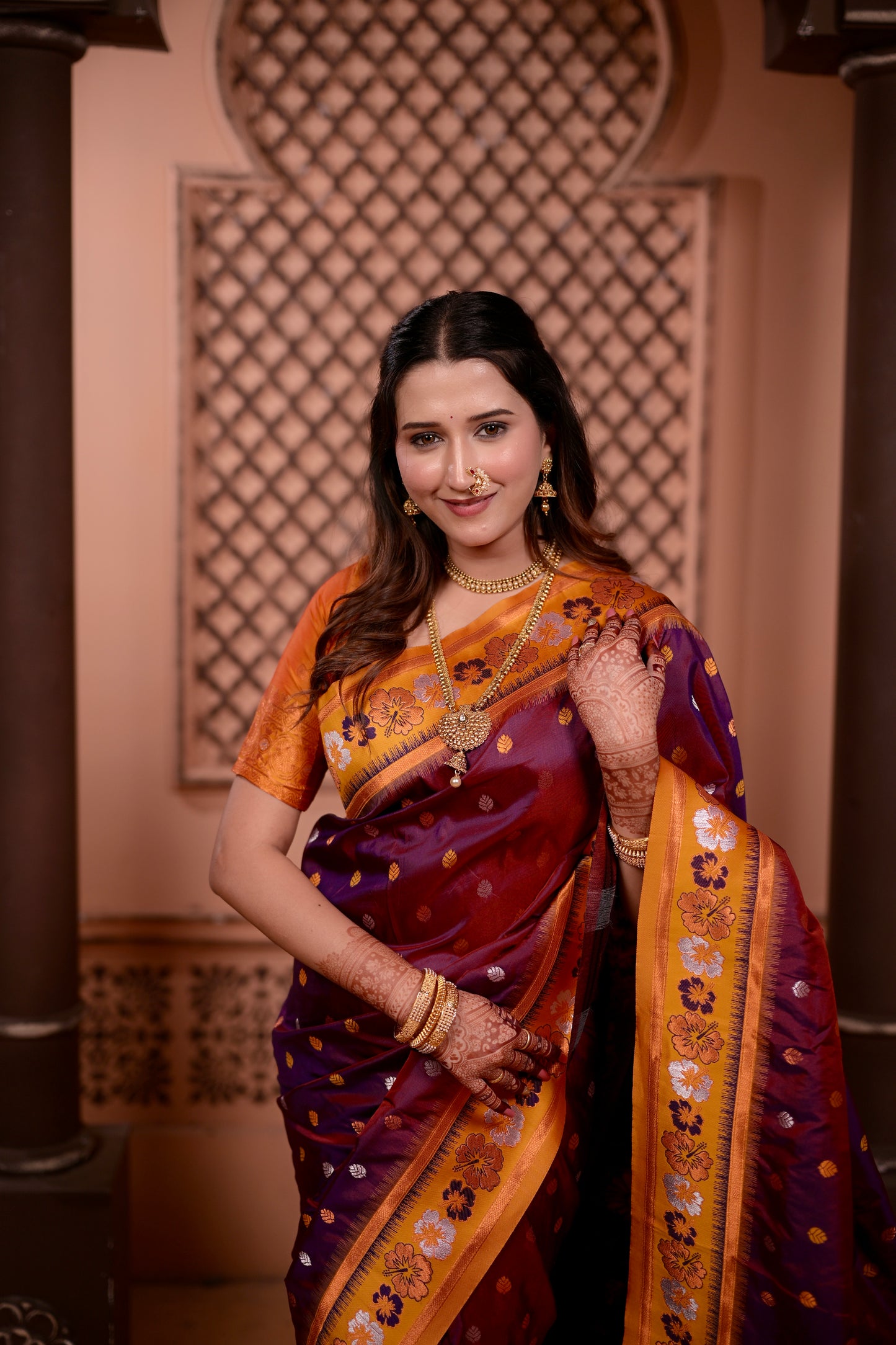 Deep Wine Premium Banarasi Silk Saree