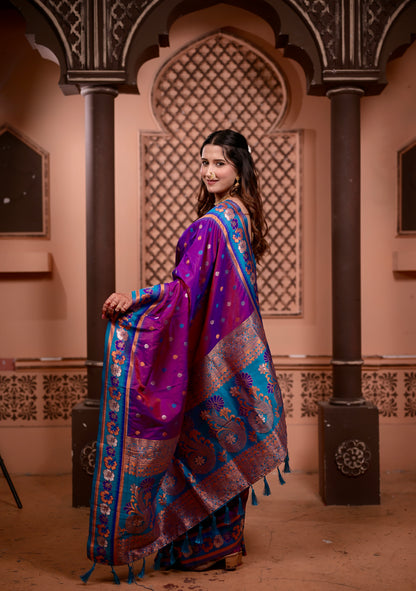 Purple Premium Banarasi Silk Saree