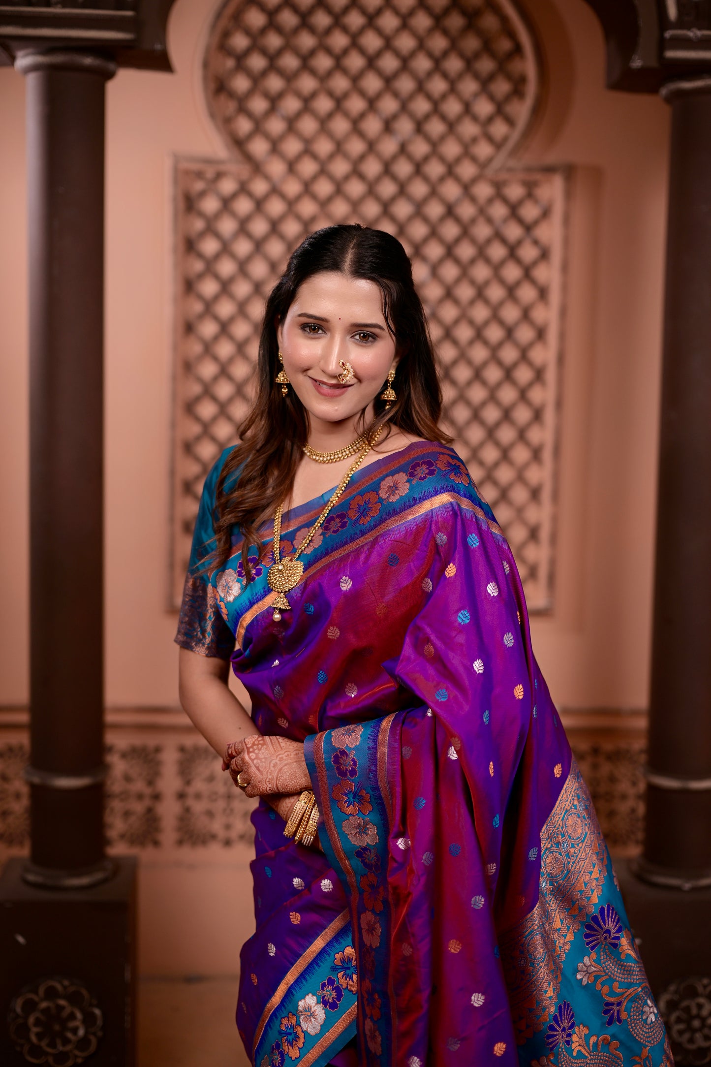 Purple Premium Banarasi Silk Saree