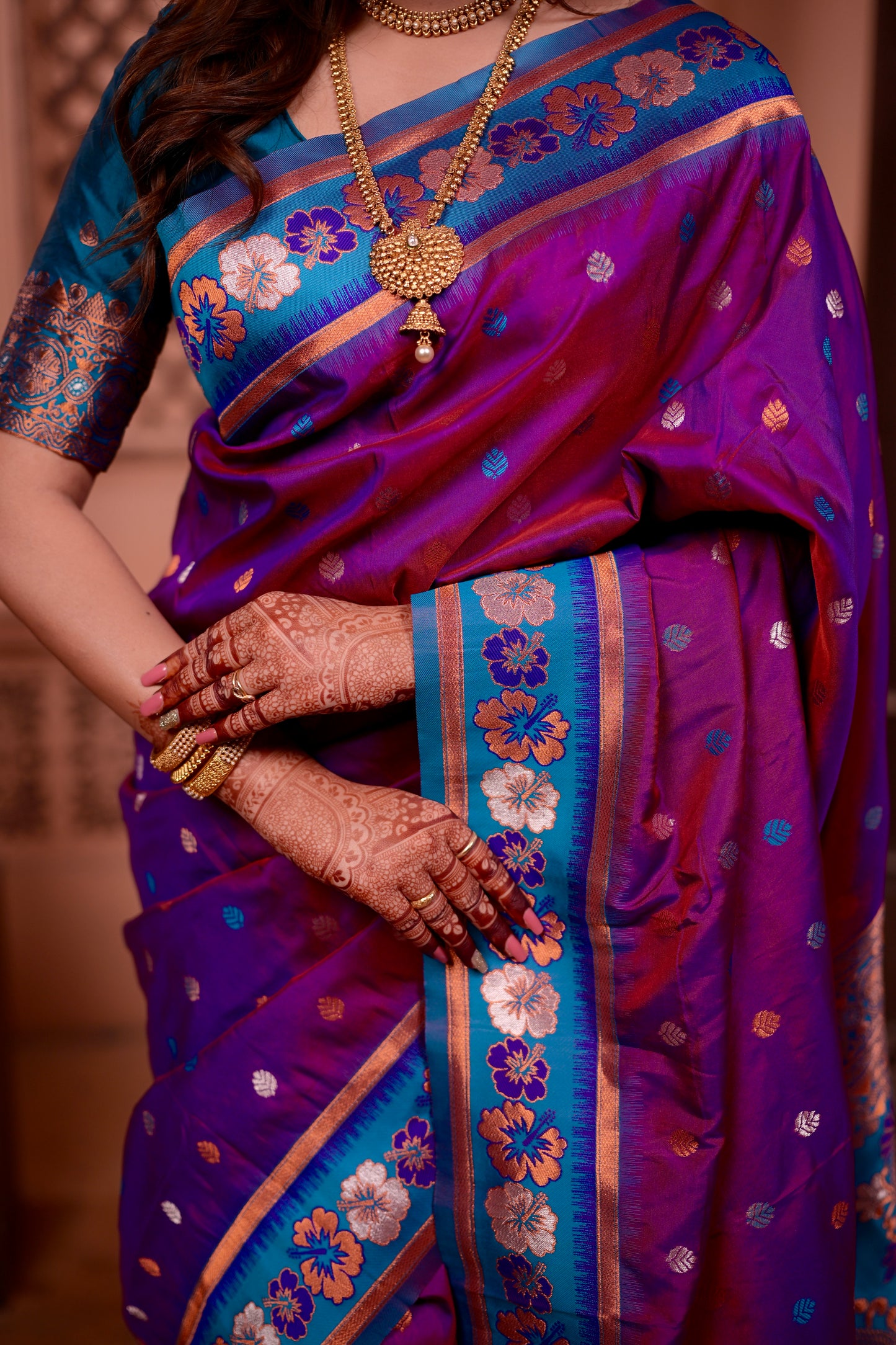 Purple Premium Banarasi Silk Saree