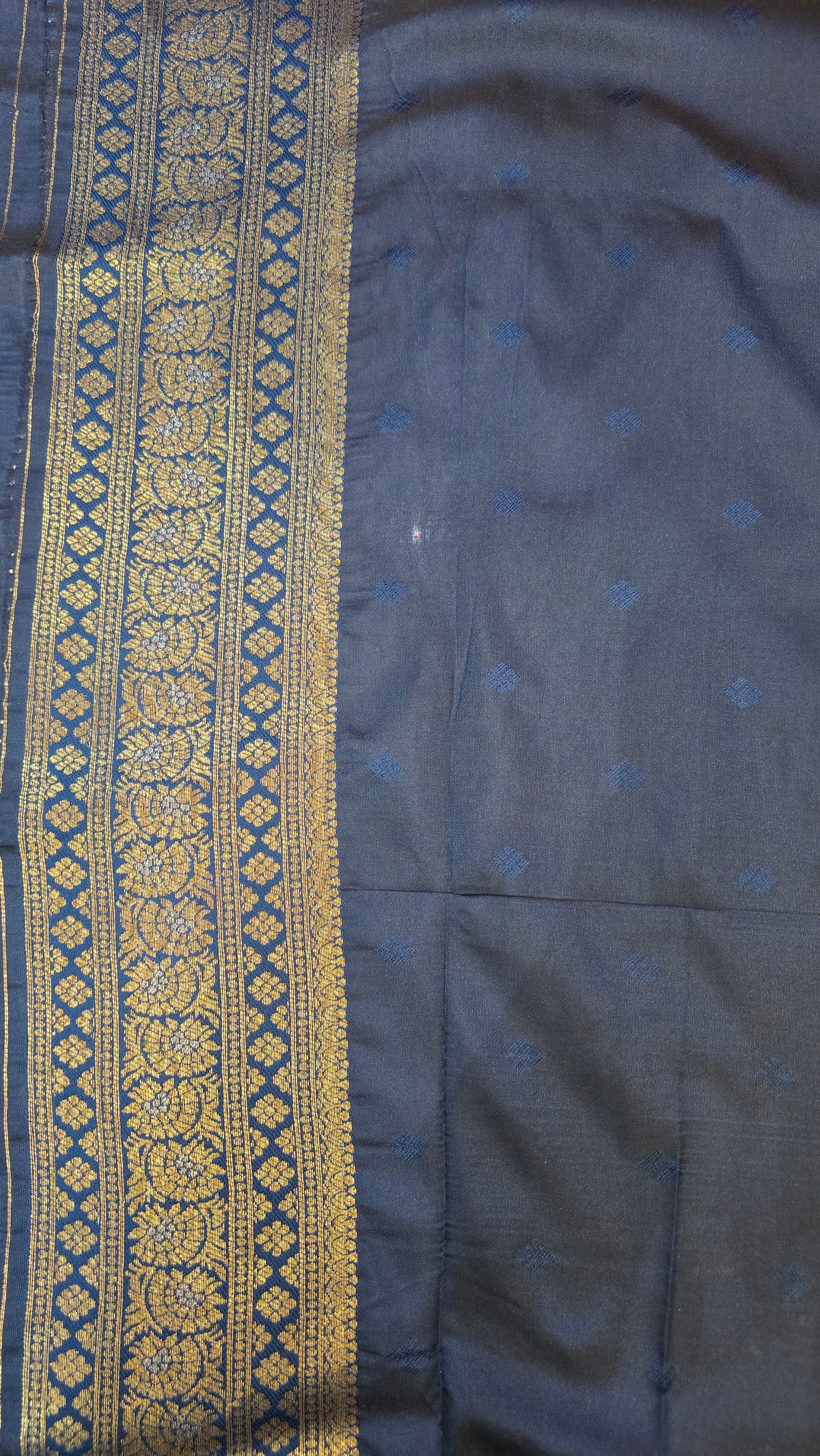 Varnika Antique Gold with Rama Banglori Tissue Soft Silk Saree