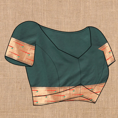 Bottle Green Yeola Style Rajhans Paithani Saree