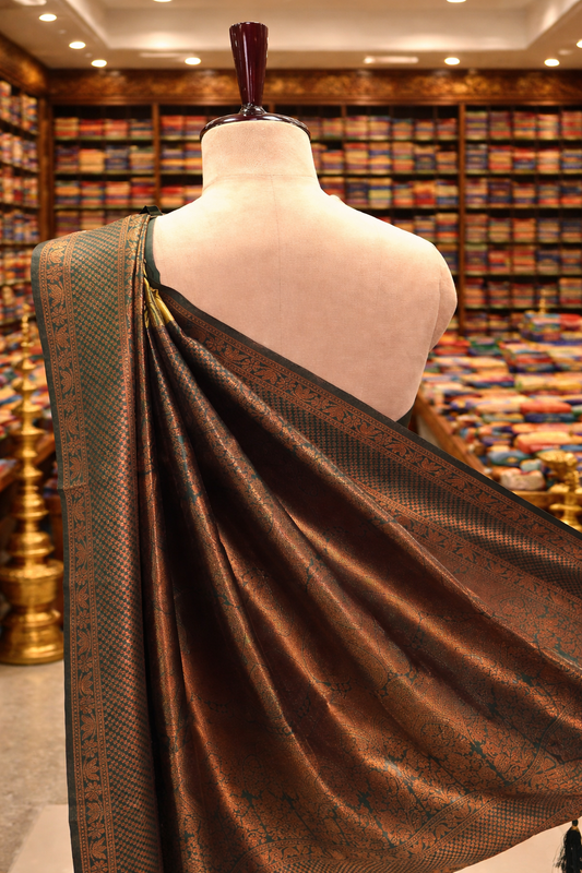 Mustrad Lila Kanjivaram tissue soft Silk Saree