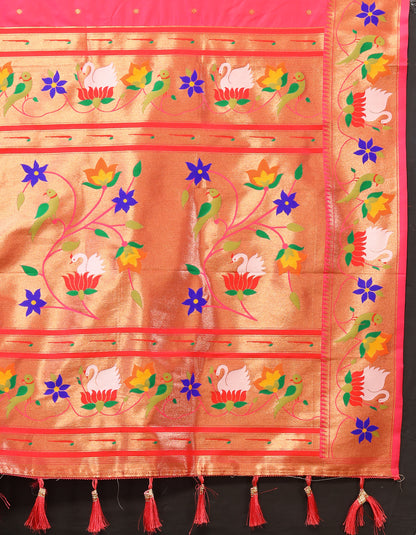 Gajri Yeola Style Rajhans Paithani Saree