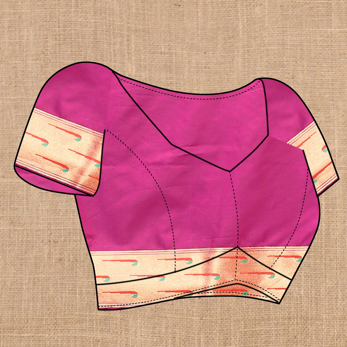 Magenta Yeola Style Rajhans Paithani Saree