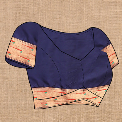 Navy Blue Yeola Style Rajhans Paithani Saree