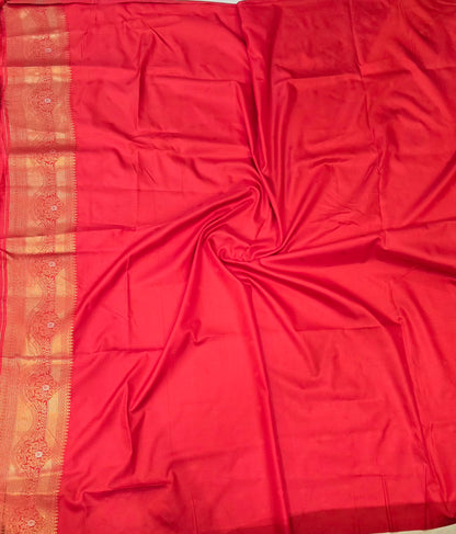 Swarna Orange Kanjivaram Tissue Soft Silk Saree