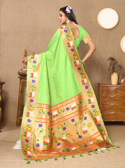 Parrot Yeola Style Rajhans Paithani Saree