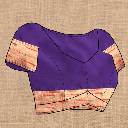 Violet Yeola Style Rajhans Paithani Saree
