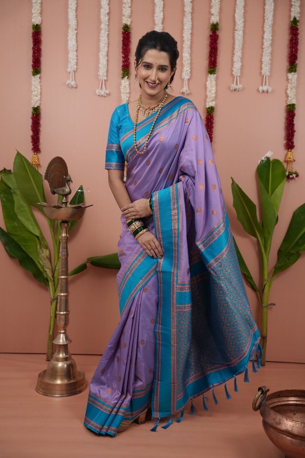 Lavender Soft NarayanPaith Paithani Saree