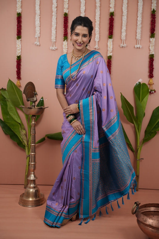 Lavender Soft NarayanPaith Paithani Saree