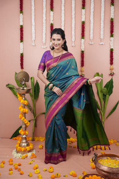 Green Soft NarayanPaith Paithani Saree