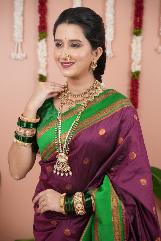 Purple Soft NarayanPaith Paithani Saree