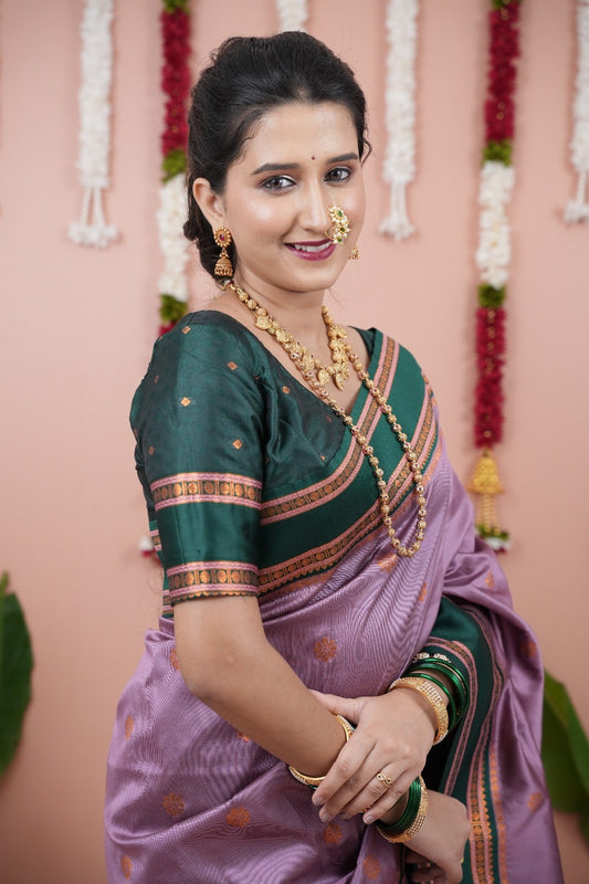 Purple Soft NarayanPaith Paithani Saree