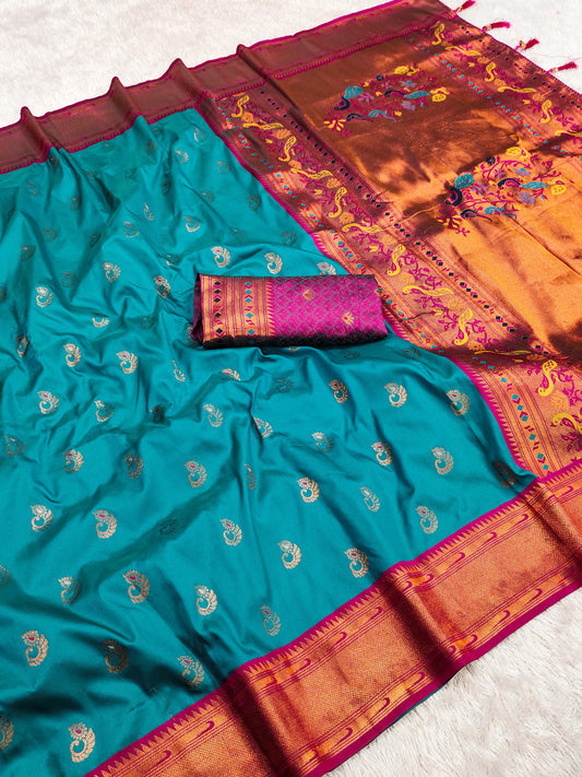 Morpich Yeola Paithani Soft Silk Saree