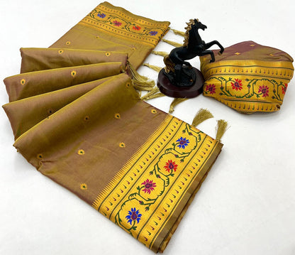 Cheeku Brocket Border Soft Silk Paithani