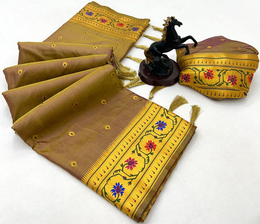 Cheeku Brocket Border Soft Silk Paithani