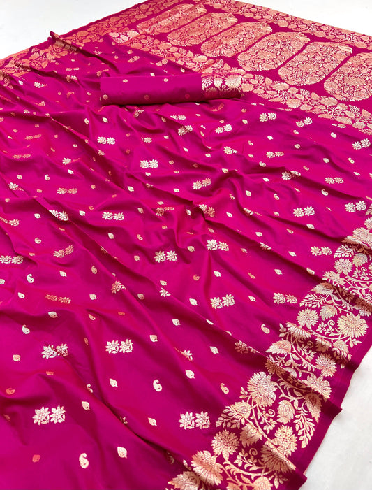 Rani Elegant Two-Tone Banarasi Silk Saree