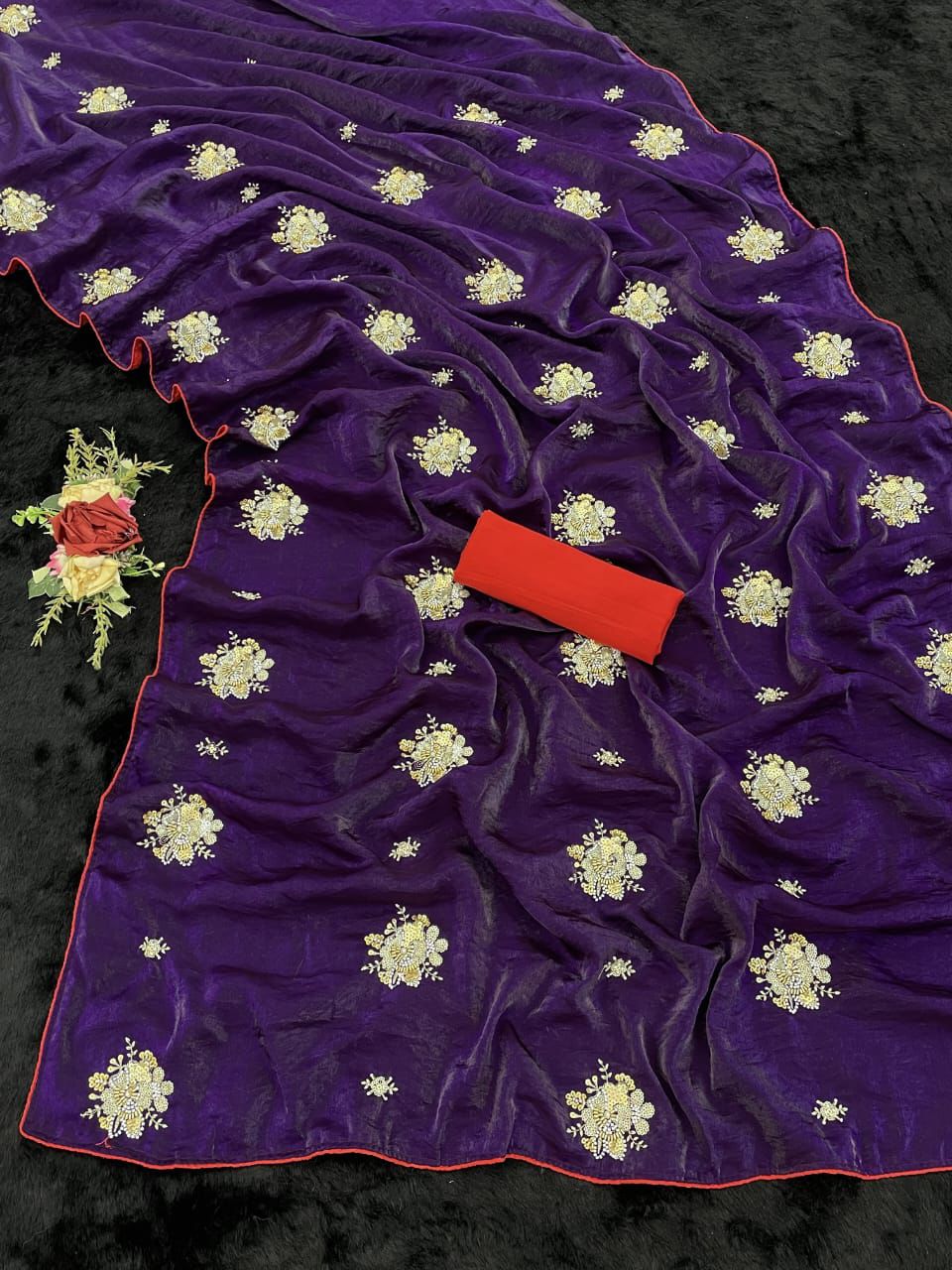 Jimmy Choo Violate Designer Embroidery Handwork Saree