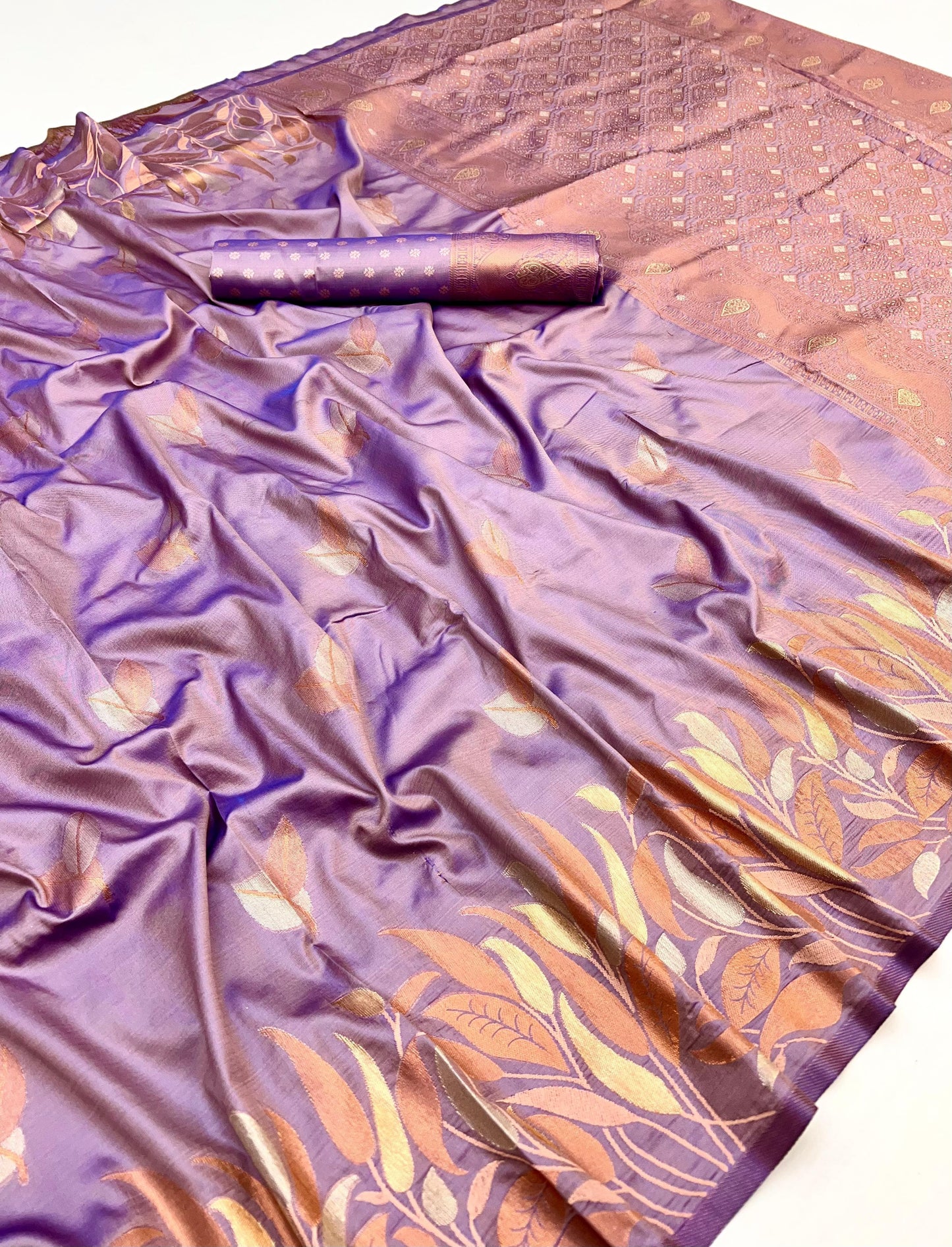 Light Purple Takshshila Banarasi Soft Silk Saree