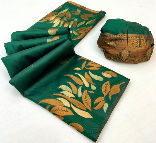 Green Takshshila Banarasi Soft Silk Saree