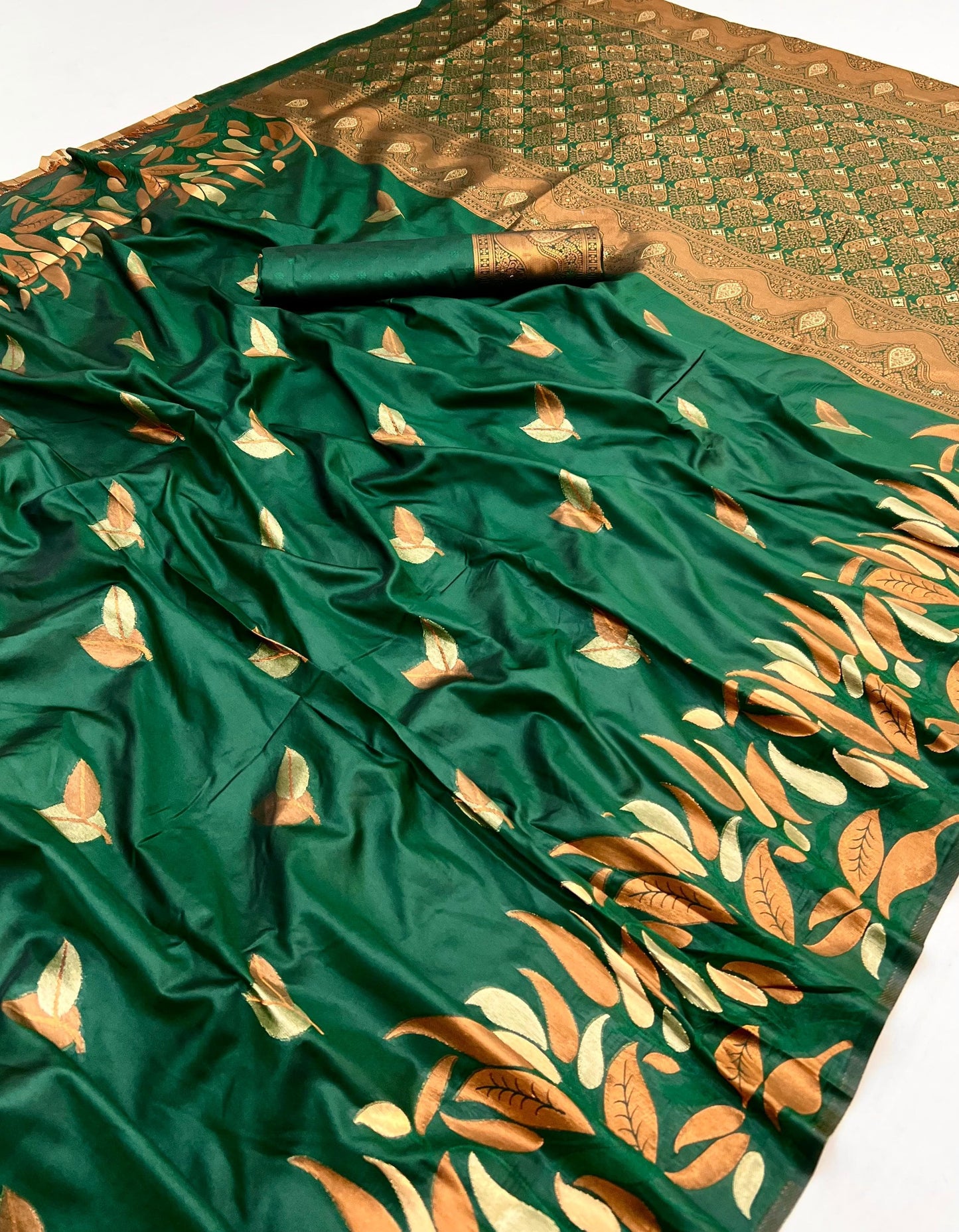 Green Takshshila Banarasi Soft Silk Saree