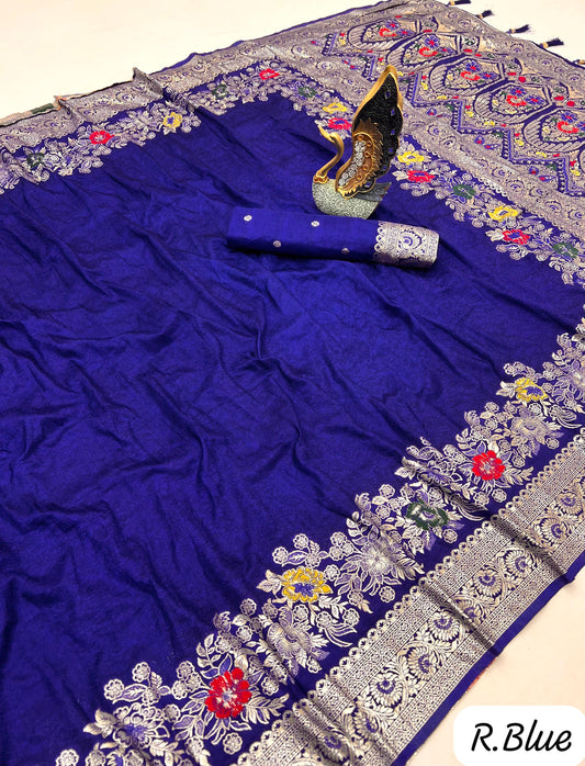 Exclusive Royal Blue Shahi Banarasi Saree