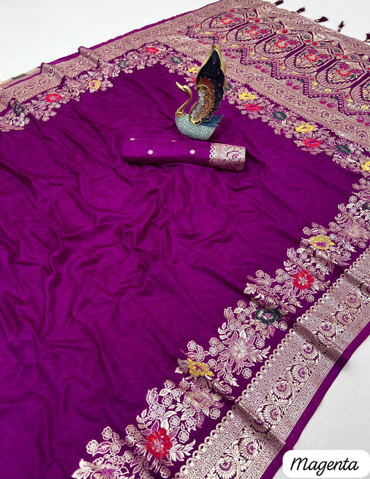 Exclusive Magenta Shahi Banarasi Saree